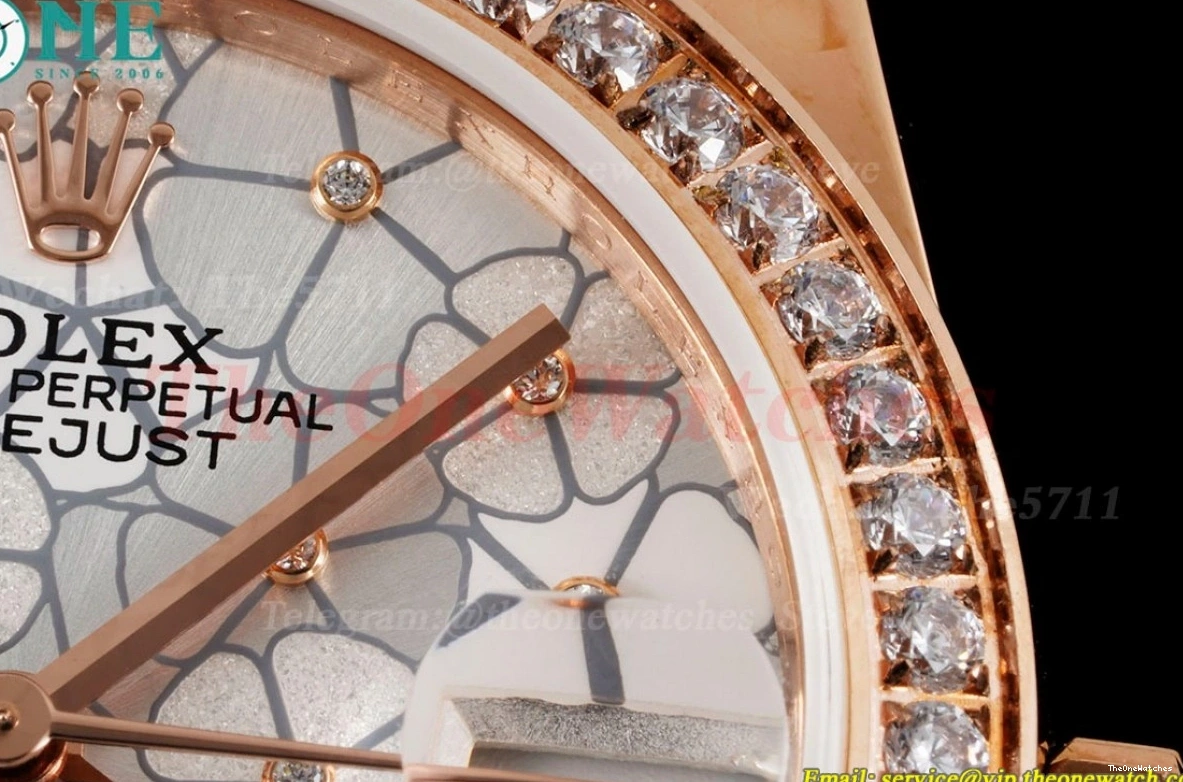 Dia RG JDF Datejust A2824 31mm White Flower RG Dial 0401